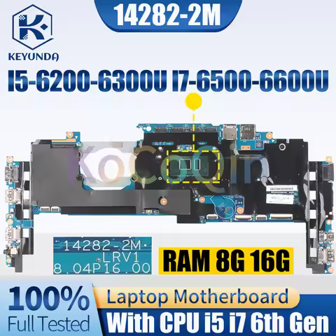 14282-2M For Lenovo Thinkpad X1C YOGA Notebook Mainboard I5 I7-6th CPU 8/16G 00JT804 01AX807 X1 Carb