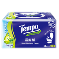 Tempo - 濕廁紙清爽蘆薈(35片裝x3包) *516213