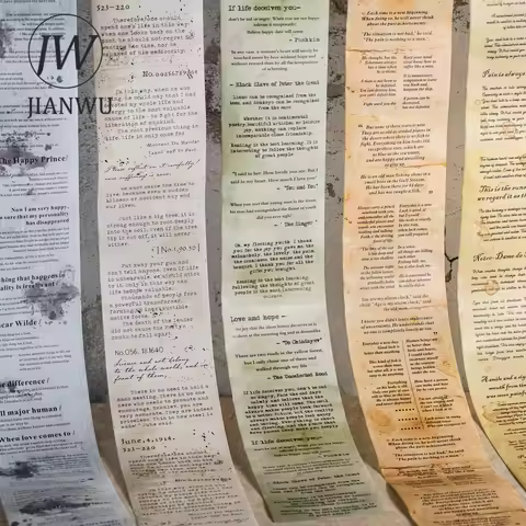 JIANWU Master's Manuscript Series Vintage English Poem Landscape Material Collage Washi Tape Creativ