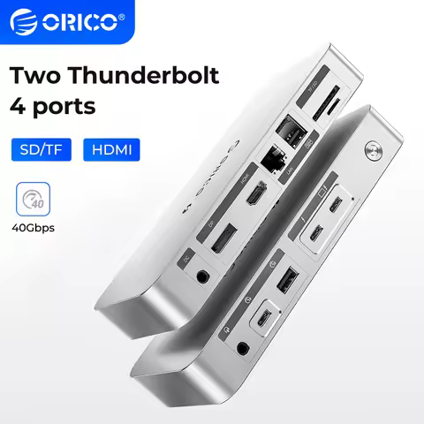 ORICO Thunderbolt 4 40Gbps USB Type-C Docking Station with HDMI-Compatible/Card Reader/RJ45