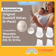 eufy Duckbill Valves (4-Pack) for Wearable Breast Pump E20/E10/S1/S1 Pro, Breast Pump Replacement Pa