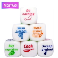 6Pcs Household Chores Decision Dice Fun Family Housework Game Dice Family Couple Task Assignment Dic