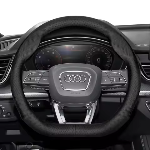 Suitable for Audi Ultra-Thin Breathable Leather Steering Wheel Cover Suitable for R4 B8 A3 8P B6 B7 
