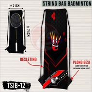 Badminton racket bag printing racket bag print Zipper Pouch string bag sporty drawstring badminton