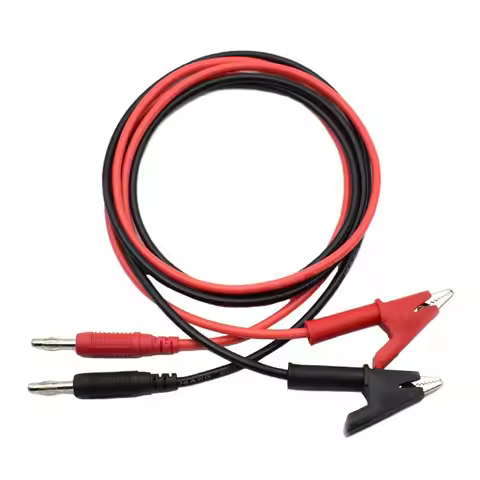 2Pcs 4mm Silicone Banana Plug to Alligator Clip Test Lead Wire Cable Set 14AWG for Multimeter Oscill