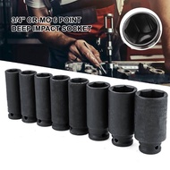 27mm - 35mm 3/4" (80mm) Drive Long Deep Black Impact Socket High Quality Ready Stock Malaysia