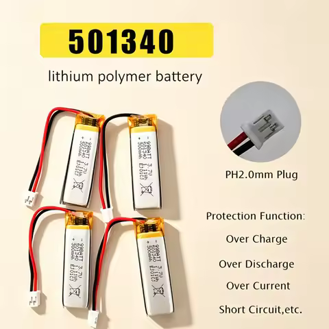501340 300mAh 3.7V Rechargeable Lithium Ion Polymer Batteries for TWS Bluetooth Headset Electric Too
