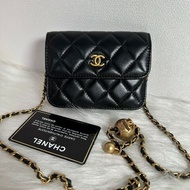 CHANEL 金球mini woc 卡包12cm 黑金