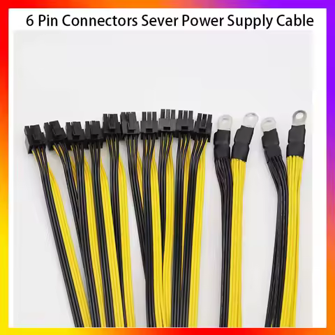 10 Pcs 6 Pin connectors 1 set Sever Power Supply Cable PCI-E PCIe Express For Antminer S9 S9j L3+ Z9