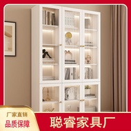 22Bookcase Floor Modern Minimalist Locker Home Living Room Display Cabinet Integrated Entire Wall-Top Glass Door Bookshe