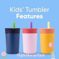 LIGHTHEARTED Toddler Cup with Straw, Stainless Steel Spill Resistant Kids Water Bottle, Easy To Clea