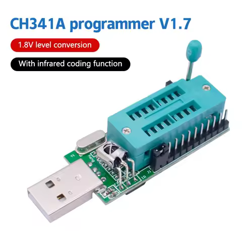 【C】CH341A Programmer V1.7 1.8V Level Shift W25Q64FW W25Q128FW Gd25LQ64 Programmer Module W/Adapter B