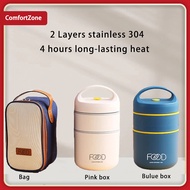 2 Layer Soup Bentgo  Lunch Box Stainless with Bag Thermal 304 Stainless Steel Insulated Lunch Box