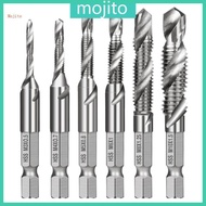 Mojito 6pcs M3-M10 Screw Tap Drill Bits HSS Taps Countersink Deburr Set Metric Combination Bit 1 4In