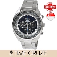 [Time Cruze] Seiko SSC619 Solar Chronograph Tachymeter Stainless Steel Blue Dial Men Watch SSC619P1 SSC619P