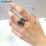 DIGIFOUNDER Creative Funny Ancient Silver Dog Nose Adjustable Open Ring Retro Animal Design Unisex F