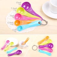 [BS 139] 5 in 1 Color Measuring Spoon Set 5g spoon 1g spoon 15 ml 7.5 ml 2.5 ml - cooking kitchen ca