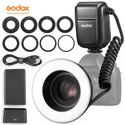 Godox MF-R76 RING76 5000K Macro LED Ring Light Speedlite Flash Light for Sony Canon Nikon Camera 5D 