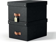 Leitz Puro Storage Box with Lid, Medium, Set of 2, Box 17 L, Stackable Organiser Box for Shelves and