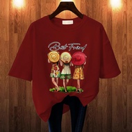 GET FASHION - BAJU KAOS ATASAN WANITA DEWASA PRINT BEST FRIEND BLUS JUMBO T SHIRT CASUAL