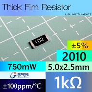 1k 2010 ±5% 750mW Thick Film Resistor 1k 102 GiantOhm GR2010J1KT4G00