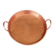 Pure copper fruit plate Handmade hotpot tray Copper plate Wedding plate A flat plate with two ears S