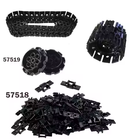 57518 Tank Track Wheel Technology Building Blocks Parts Wheels Gears Assembly Tank Chain Crawler Mod