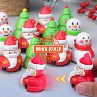 [Wholesale] Cartoon Christmas Animal Mini Warrior Car Toys / Plastic Children Play Pull Back Cars Vehicle / Funny Baby Kids Toy New Year Birthday Gift / Holiday Party Puzzles Truck