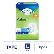 TENA VALUE DIAPER (L) 8's