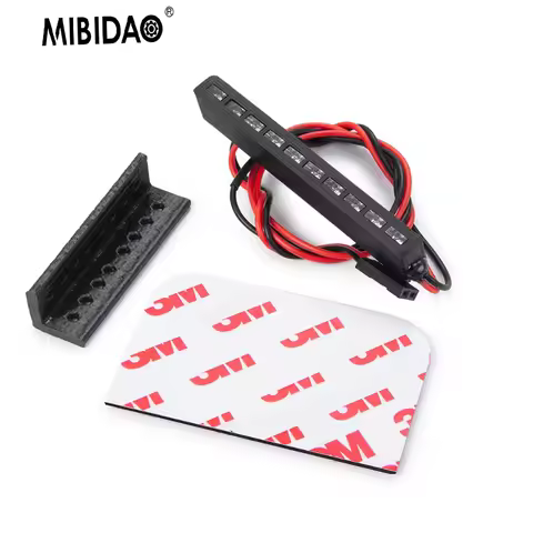 MIBIDAO Red Yellow 32mm 65mm Roof Lamp LED Light For 1/10 RC Car Axial SCX10 II 90046 AXI03006 TRX4 