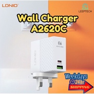 LDNIO 65W Super Fast Wall Charger A2620C 65W Portable Fast Charging Notebook Wall Charger Laptop Ada