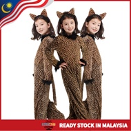 Leopard Jumpsuit Costume for Kids – Animal Outfit with Headband for Halloween & Party