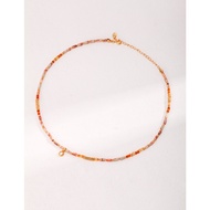 IRIS ORIGINAL DESIGN VINTAGE 100% SLIVER series | Festive agate necklace | D0448 เครื่องประดับ สร้อยคอ ทอง18K