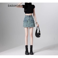 DaDuHey Workwear cowboy skirt female summer new high-waisted thin a word hundred package hip half-bo