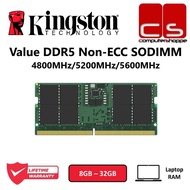 Kingston Value DDR5 Non-ECC SODIMM Laptop Notebook Ram - 4800MHz/5200MHz/5600MHz (8GB/16GB/32GB)