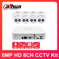 Dahua CCTV kit 6MP 8CH NVR2108-4KS2 IPC-HDB4631C-A Built-in microphone APP Surveillance Security Cam