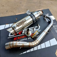 1Set Knalpot racing CREED EXHAUST + DB KILLER untuk matic Beat vario 125 150 aerox nmax pcx adv mio 
