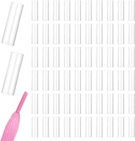 60 Pcs Sneakers Shoe Laces Shortening Repair Aglet Tips, Clear Shoe Lace Ends Tips Heat Shrink Shoel