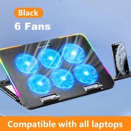 Laptop Cooler Base Stand Foldable Laptop Cooling Pad Support Adjustable Notebook Silent 6Fans