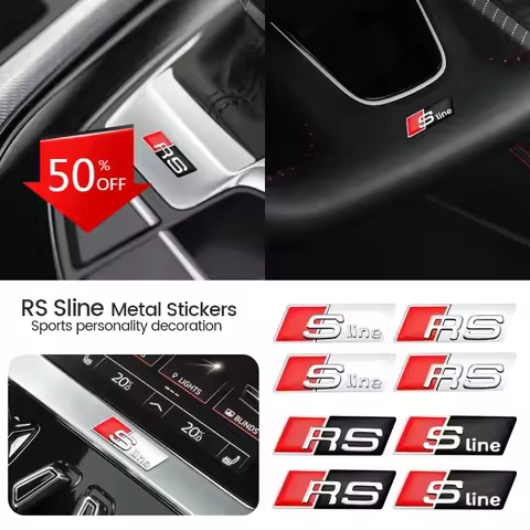 3D Metal Car Sticker Sport Style Auto Interior Emblem Badge For Audi A7 A8 A3 A4 A5 A6 TT Q3 Q5 Q7 A