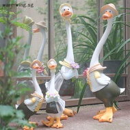 Warmwing Garden Statue Resin Duck Craft Figurines Duck Family Member Courtyard Ornaments Artwork Animal Sculptures Modern Home Decor SG