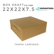 BROWN KRAFT BOX DOS SNACK BREAD CAKE PACKAGING BOX SIZE 22x22x7.5