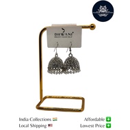 Dhwani Oxidised Silver Jhumka