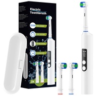 Rotating Electric Toothbrush with 4 Cleaning Modes and Travel Case Rechargeable Power Toothbrushes w