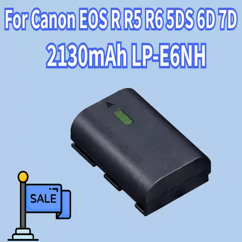 2130mAh LP-E6NH LPE6NH Battery for Canon EOS R R5 R6 5DS 6D 7D 60D 70D 80D 90D