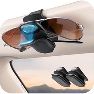 2 Pack Magnetic Sunglasses Holder for Car Visor [One Hand Operation & Scratch Proof], Chfeila No Sli