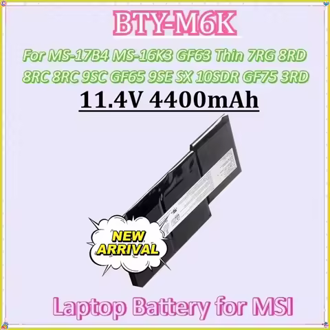 Laptop Battery for MSI MS-17B4 MS-16K3 GF63 Thin 9SC GF65 7RG 8RD 8RC 8RC 9SE SX 10SDR GF75 3RD New 