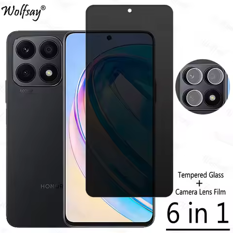 Privacy Screen Protector For Honor X8A Anti-Spy Tempered Glass For Honor X8A Camera Lens Film Glass