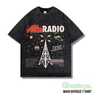 Ghostxyz T-Shirt "Cold Play Alien Radio" Wash Oversize Vintage Tee Baju Kaos