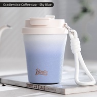 BINCOO แก้วพร้อมหลอดแก้วกาแฟสแตนเลสพกพาเซรามิกแก้วความร้อน280มล.